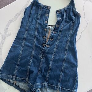 American Eagle Outfitters Blue Denim Button-Up